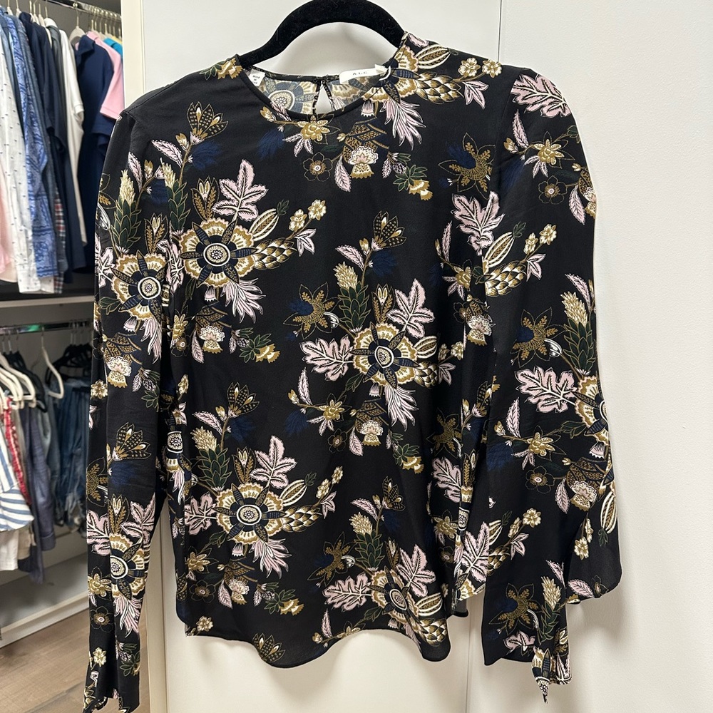 ALC Printed Silk Top